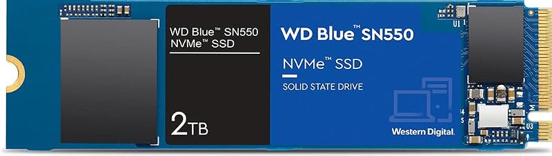 WD Blue SN550 2TB M.2 2280 PCIe Gen3 NVMe SSD Read 2600 MB/s