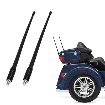13.5-inch Custom Flexible Rubber Harley Davidson Motorcycle Antenna AM/FM for 1989-2019 Touring Electra Glide Ultra Classic Pack of 2