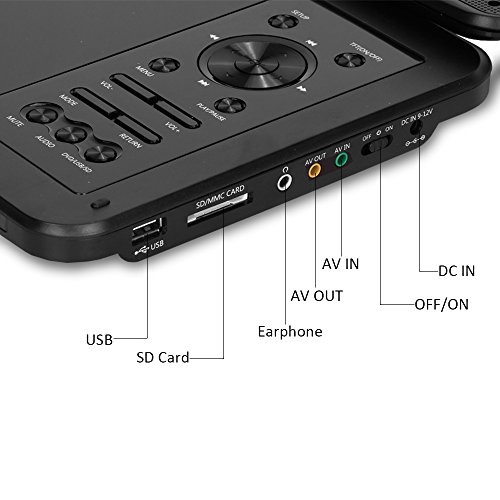 DRJ-5-Hours-105-Swivel-Screen-Portable-DVD-Player-with-Built-in-Rechargeable-Battery-and-USBSD-Card-Reader-59ft18M-Car-Charger-Battery-Adapter