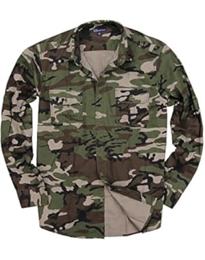 Men's Classic Long Sleeve Military Style Shirt
