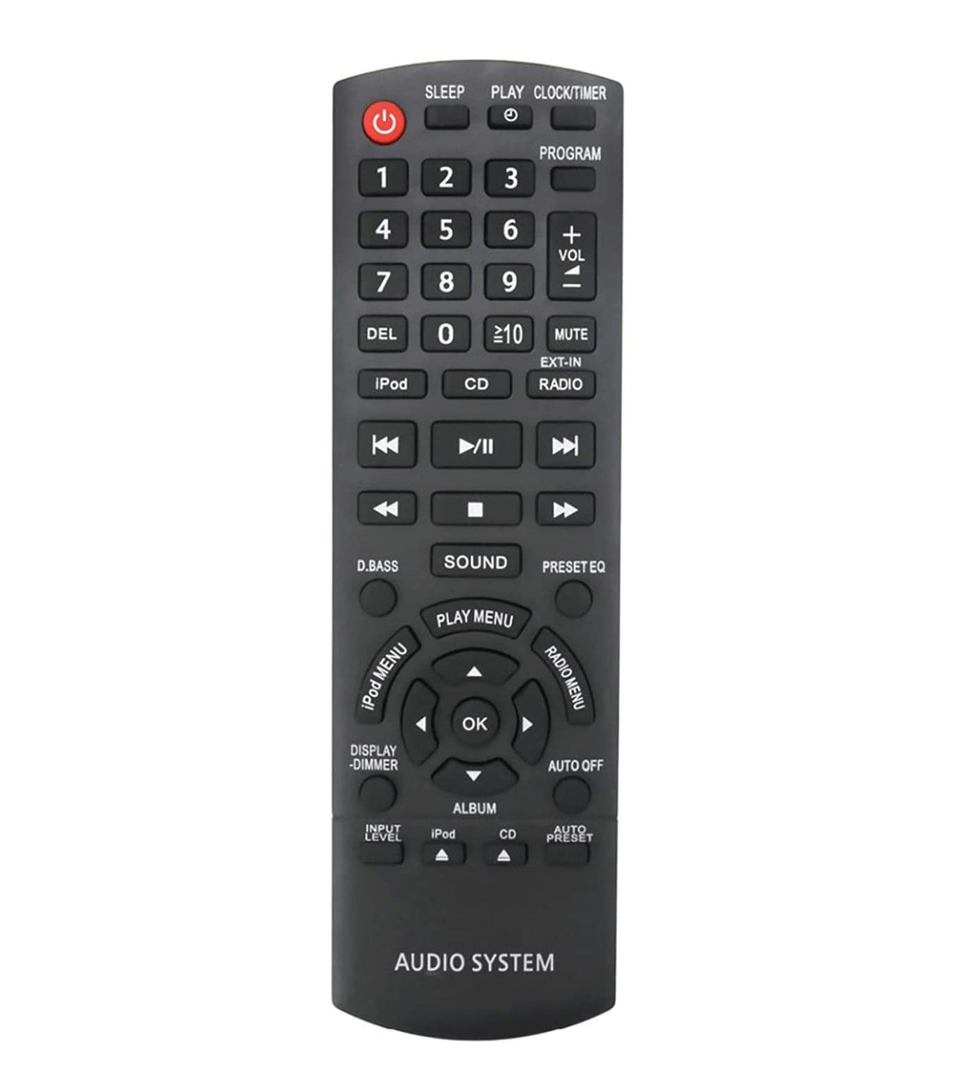 AULCMEET N2QAYB000641 N2QAYB000643 Replacement Remote Control Compatible with Panasonic Stereo DAB RADIO HIFI Audio System SC-HC35DB SC-HC35