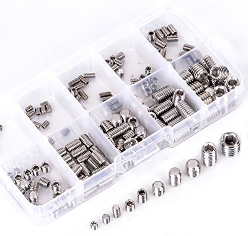CSLU 200-Piece M3 M4 M5 M6 M8 Hex Allen Head Socket Set Screw Assortment Kit