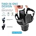 NSTART Car Cup Holder Adapter Organizer with Adjustable Base,Extra Auto Cup Holders Expander,Unique 2 in 1 Design Soft Drink Can Coffee Bottles Stand,Universal Detachable Water Bottle Holder for Cars