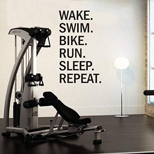 Triathlon Motivational Wall Decal. Wake. Swim. Bike. Run. Sleep. Repeat Wall Stickers Home Decor Living Room 43 * 75cm