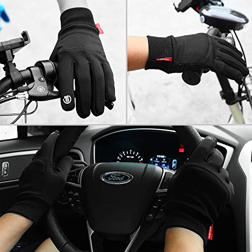 Hurdilen Winter Gloves for Men and Women, Lightweight Sports Gloves, Warm Anti-Slip Touch Screen Gloves for Cycling Riding Driving and Running (Medium)