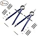 Volcanics Drafting Compass with Lock Math Bow Compass Drawing Metal Compass with Wheel Geometry Compass Bow Divider Precision Student Compass for Art School Office, 2 Pack