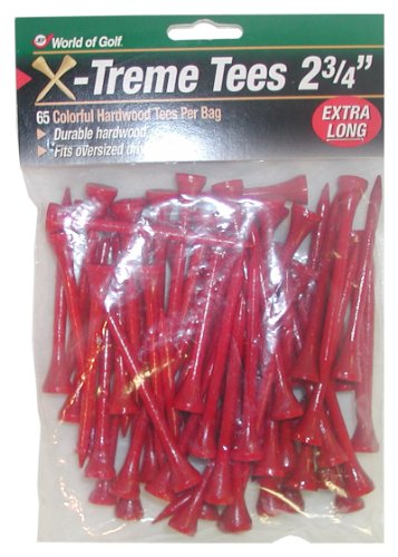 Jef World of Golf Gifts and Gallery, Inc. 2 3/4-Inch Extreme Tee - 65 Pack (Red)