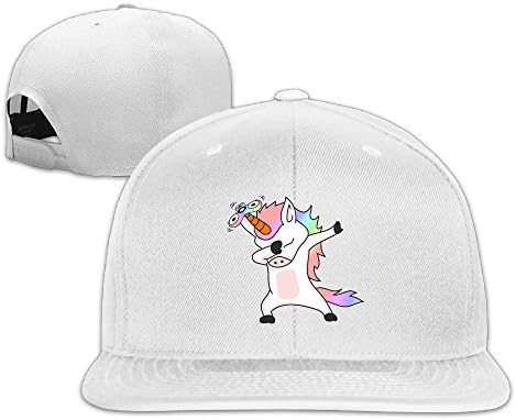 Unicorns Dabbing Flat Bill Snapback Adjustable Sun Hats White