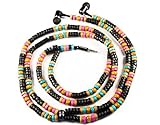 handcandy HF001BB The WAIMEA DuneTunes Stereo Headphone Necklace, Natural Wood Brown/Turqoise/Hot Pink/Black