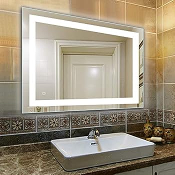 32 x 24 inch Bathroom Vanity Mirror, LED Backlit+Wall Mounted + Defogger & Dimmable Touch Switch + UL Listed + Polished Eadge &Frameless + 5500K Cool White +3000K Warm + CRI>90 + Vertical&Horizontal” src=”https://images-na.ssl-images-amazon.com/images/I/51lJS0b%2BVBL._SL500_AC_SS350_.jpg” style=”opacity: 1;height:130px”></a></figure>
<div class=