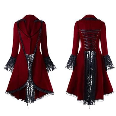 Taillierte Smokingjacke in Taillenhöhe, Malloom Frauen Vintage langärmelige Taille Rücken Bandage Lace Stitching Jacke Overco
