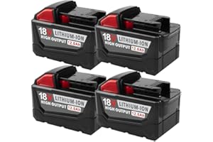 High Output 12.0Ah Replacement for Milwaukee M18 Battery 48-11-1890 48-11-1880 48-11-1860 48-11-1852, M18 Battery Compatible 
