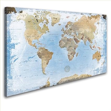 Weltkarte Ice 100 X 70 Cm Einteilig Premium Ohne Kork Deutsch Amazon De