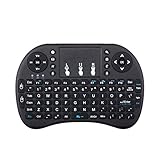 XEDIRECT Mini Wireless Keyboard with Touchpad Mouse 2.4GHz Remote Controller Rechargeable Combos for Google Android Box, Pc, Pad,Smart TV Player(Black)
