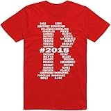Vibeink Boston B Limited Edition 2018 Team Roster Names T-Shirt (L, Red)
