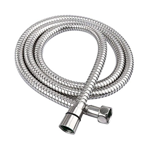 Samodra Shower Hose, 60 Inches Stainless Steel Handheld Shower Hose Replacement Extension 360 Degree Swivel with Solid Brass Connector