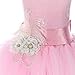 FAYBOX Pageant Wedding Flower Girl Dress Crossed Back Bow Feather Sash Fluffy 6 Pink