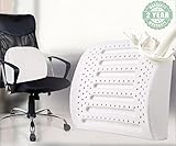 Latex Lumbar Support Pillow, Car / Office Chair Lower Back Cushion, Great Brace to Relieve Back Pain - Adjustable Strap , Breathable Soft & Firm Pad With Waterproof Cover White
