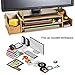NADAMOO Monitor Stand Desktop Computer Monitor Riser Wooden Adjustable Monitor Riser With Storage 2 Shelves Desktop Organizer For Home Office Yellow
