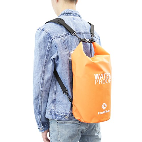 Foto&tech orange 10lt waterproof dry bag roll top dry compres…
