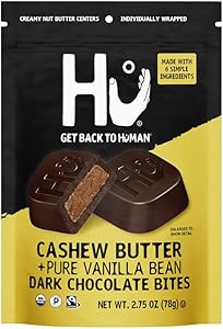 Hu Cashew Butter Dark Chocolate Bites | 1 Pack | Natural Organic Vegan, Gluten Free, Paleo, Non GMO, Fair Trade Dark Chocolat
