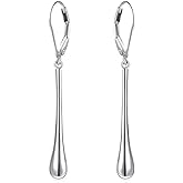 S925 Sterling Silver Vertical Dangle Drop Earrings Gifts for Women Men