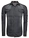 COOFANDY Men's Casual Short Sleeve Button Down Dress Shirt Denim Work Shirts (Type 4 Gray, XXX-Large)