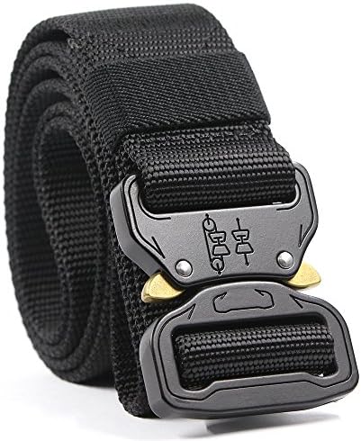 Chessun Battle Belts Tactical for Men Riggers Military Utility Black Nylon Webbing Women Emergency Survival Fire Fighter Travel Molle Mission Shooters Waistband Tools Gear Police Law Enforcement Duty