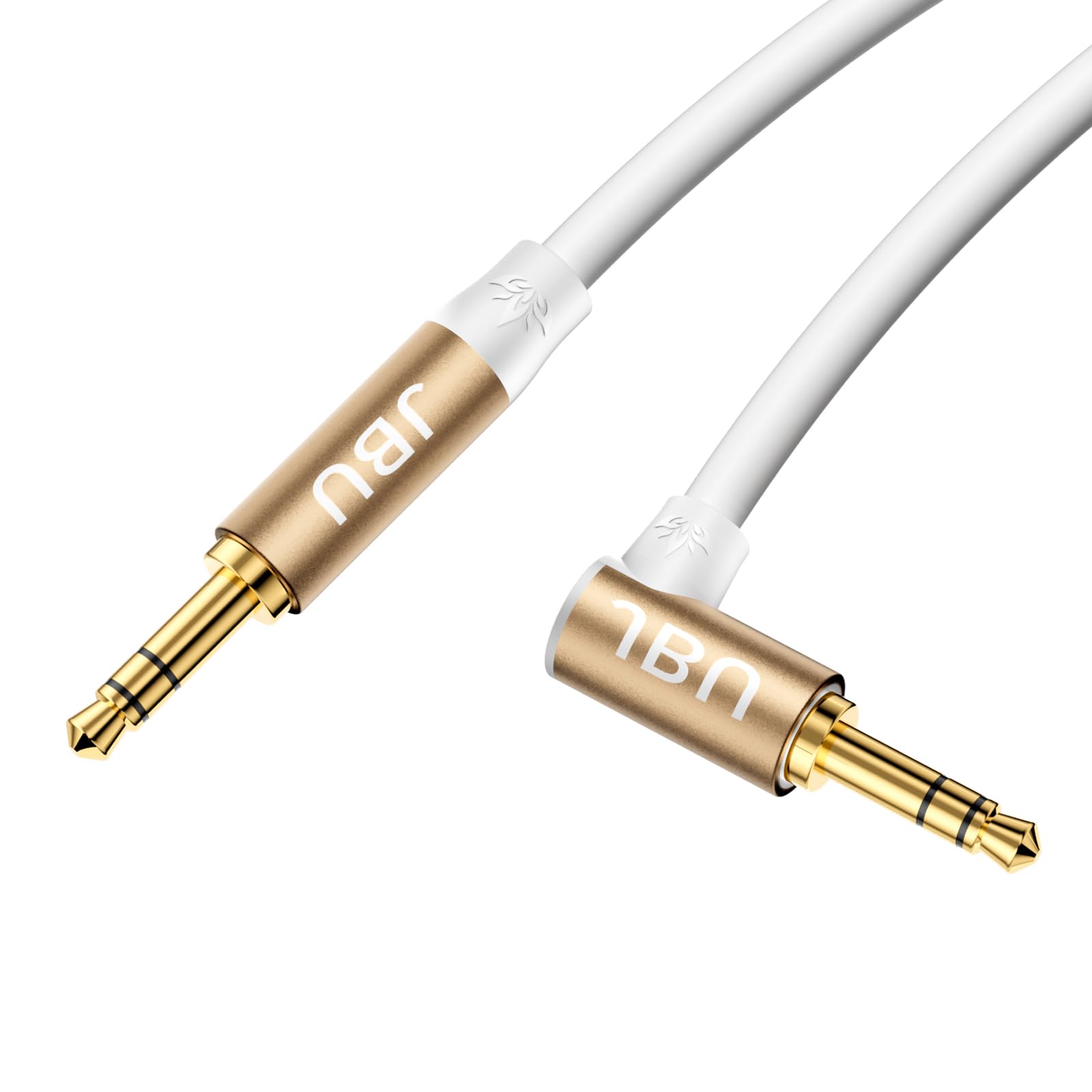Aux Cable 3.5 mm Stereo Audio Cable, Jack Cable Hi-Fi, High-Quality Cable for Headphones, Mobile Phones, Cars, PCs, Stereo Systems, Speakers, MP3 Players (Right Angle - 1.2 m)