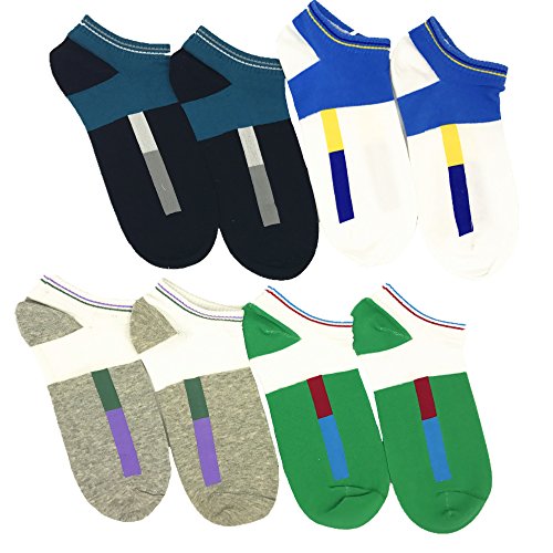 Bingle Tree Big Boys 6 Pack Sports Cotton Crew Ankle Low Cut Socks Color Combination 1