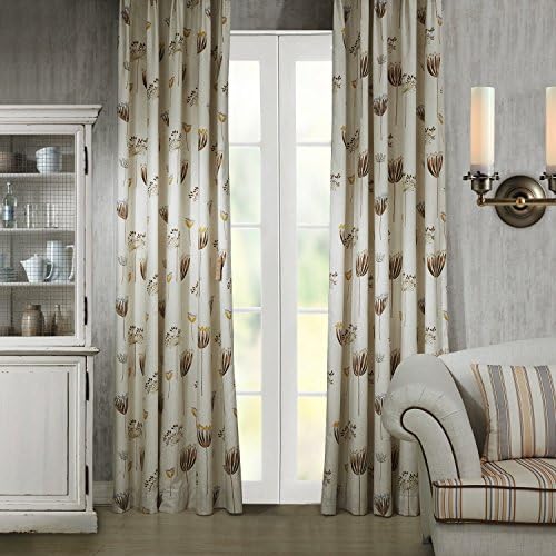 42"W x 84"L (Set of 1 panel) 20 size available Custom Modern Country Rustic Floral Cotton Polyester Blend Print Grommet Top Energy Efficient Window Treatment Draperies &amp; Curtains Panels