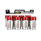 Rayovac Fusion D Batteries, Premium Alkaline D Cell Batteries (8 Battery Count)