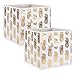 DII Non Woven Polyester Storage Bin, Metallic Pineapple, White & Gold, Large Set of 2
