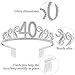 BABEYOND Crystal Rhinestone Tiara Princess Crown Birthday Crowns Silver Diamante Happy 18/20/21/30/40/50/60th Birthday (Silver-40th)