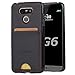 Abacus24-7 LG G6 Case, Bumper Cover with a Card Holder Pocket, Black
