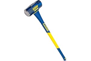 Estwing 12-Pound Hard Face Sledge Hammer for Demolition/Stake Driving, 50-55 HRC, 36-Inch Fiberglass Handle, Overstrike Protection, Textured Grip