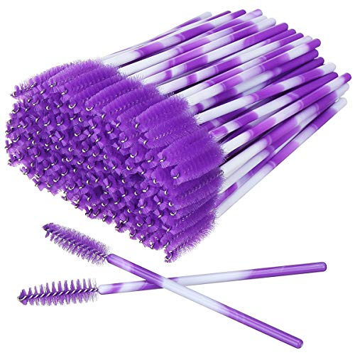 Akstore 100 Pack Multicolor Disposable Eyelash Mascara Brushes Eyelash
