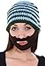 Simplicity Unisex Mustache Mask Face Warmer Ski Hat Cap with Attched Beard, Blue