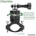 Gurmoir Aluminum Bike Bicycle Handlebar Mount For Gopro Hero 7/Hero 6/Hero 5/Hero (2018) Hero5/4 Session SJCAM YI Sony Sports DV and More .Action Camera 360 Degrees Rotary Bicycle Rack Mount