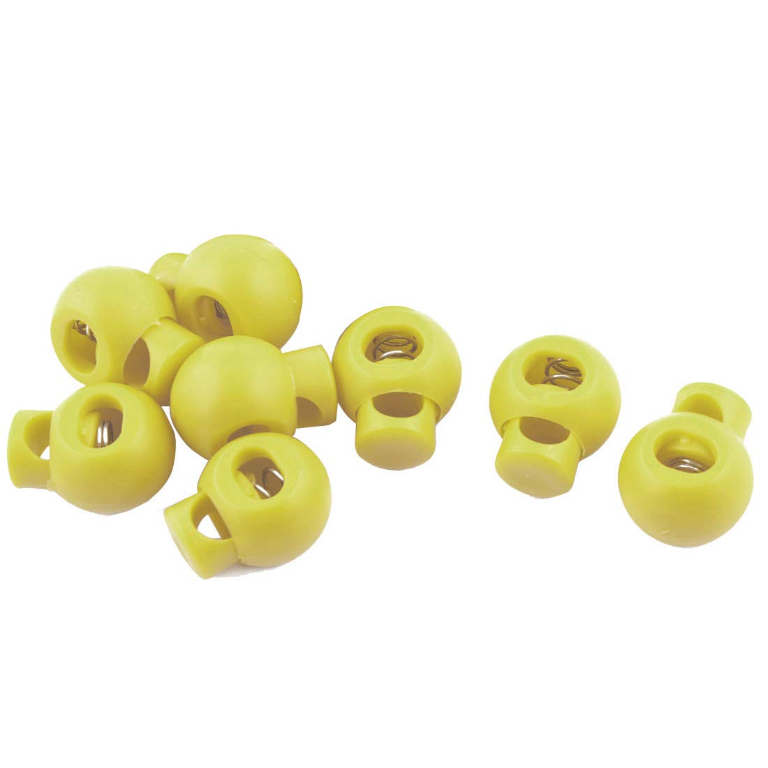 sourcing map Plastic Backpack Spring Stop Single Holes Lanyard Cord Locks End 8pcs Yellow