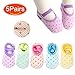 Elesa Miracle Non-Skid Baby Girl Toddler Shoe Socks, 5 Pairs, for 12-24 Months, Candy Color