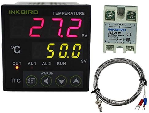 Sestos Dual Digital PID Temperature Controller + 25A SSR Solid State Relay + K Sensor Probe