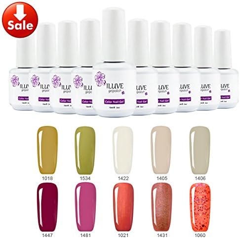 iLuve Long Lasting Soak Off Nail Polish with More Than 100 Color Choices, 10 bottles x 15ml of UV Gel Polish