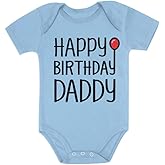 Tstars Happy Birthday Daddy Bodysuit - Gift from Baby Son or Daughter, Infant Boy or Girl Outfit for Dad's Big Day