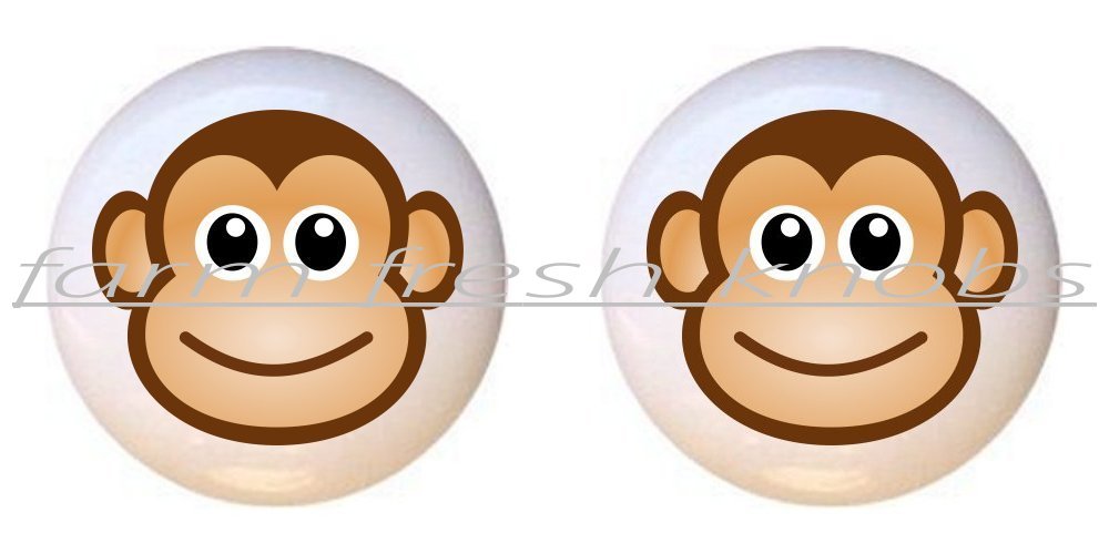 Amazon Com Set Of 2 Knobs Monkey Face 102 Monkeys