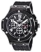 Voeons Men's Chronograph 24 Hr Indicator Military Sports Watches 3ATM Waterproof Black Stainless Steel Mens Watches