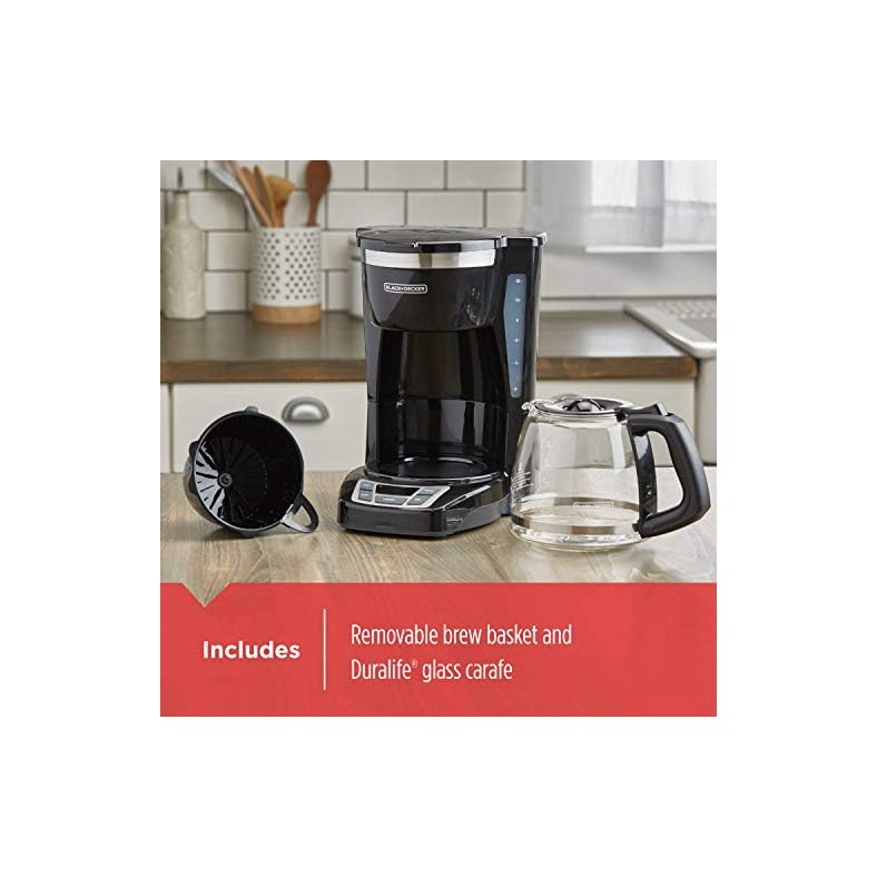 Black+Decker CM1160B 12Cup Programmable Coffee Maker, Black/Stainless