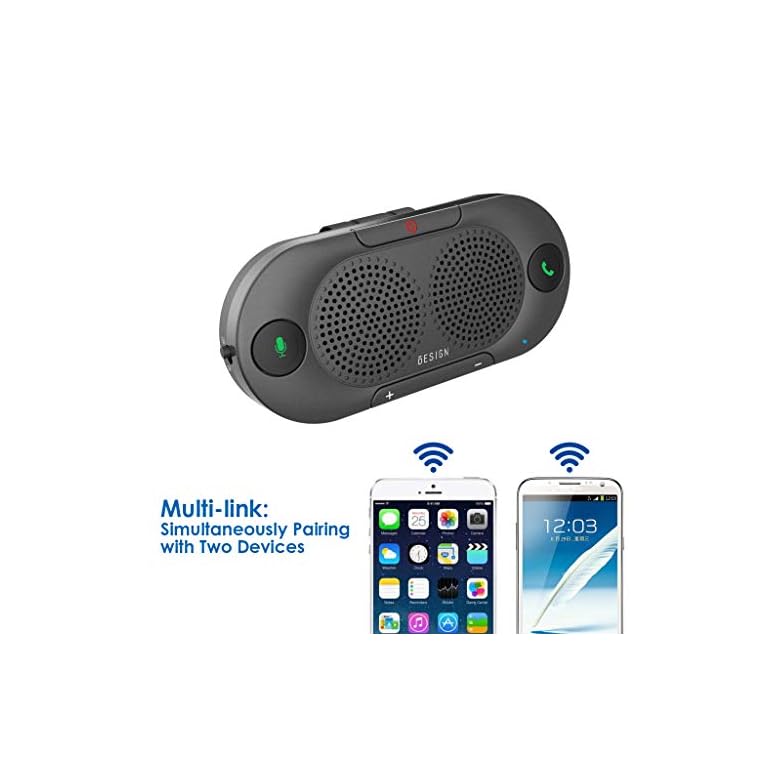 Besign BK06 Bluetooth 5.0 in Car Speakerphone with Visor Clip, Wireless