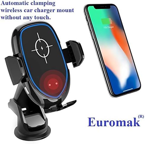Luxury Automatic Clamping Wireless Charger-car Mount Qi Fast Wireless Charger 10W 7,5W 5W for iPhone X/XS MAX/XR/XS/8/8 Plus Samsung Galaxy S9/S9+/S8/S8+/S7/S6 Edge Plus Note 9/8/7/6+Qi Enabled Phone