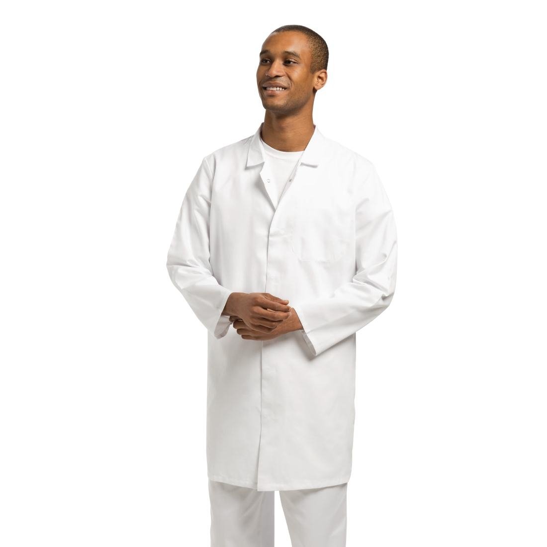 Whites Chefs Clothing A360-XL Poly-Cotton Men's Hygiene Coat, White, X-Large